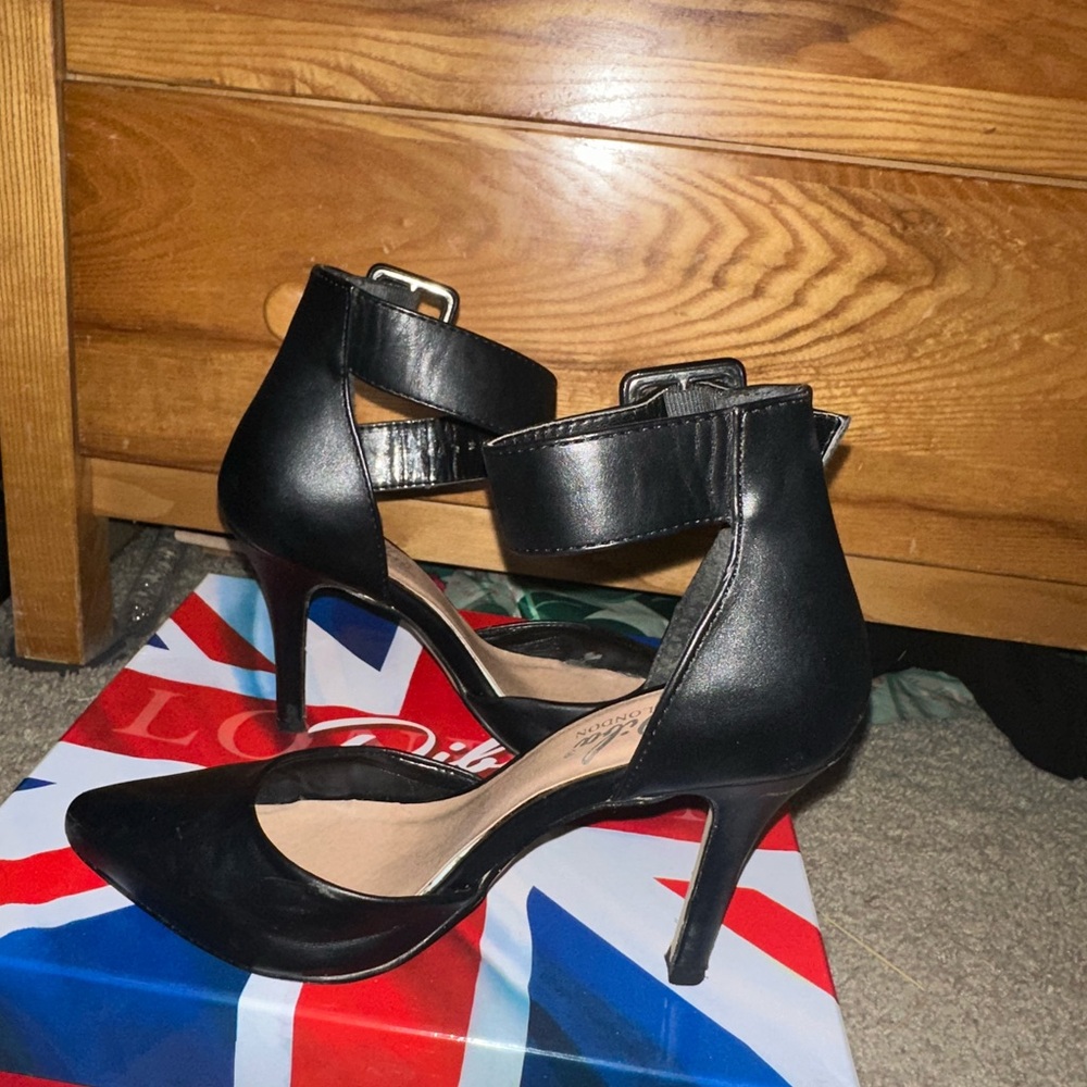 Elegant Black Ankle Strap Heels